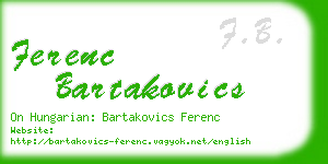 ferenc bartakovics business card